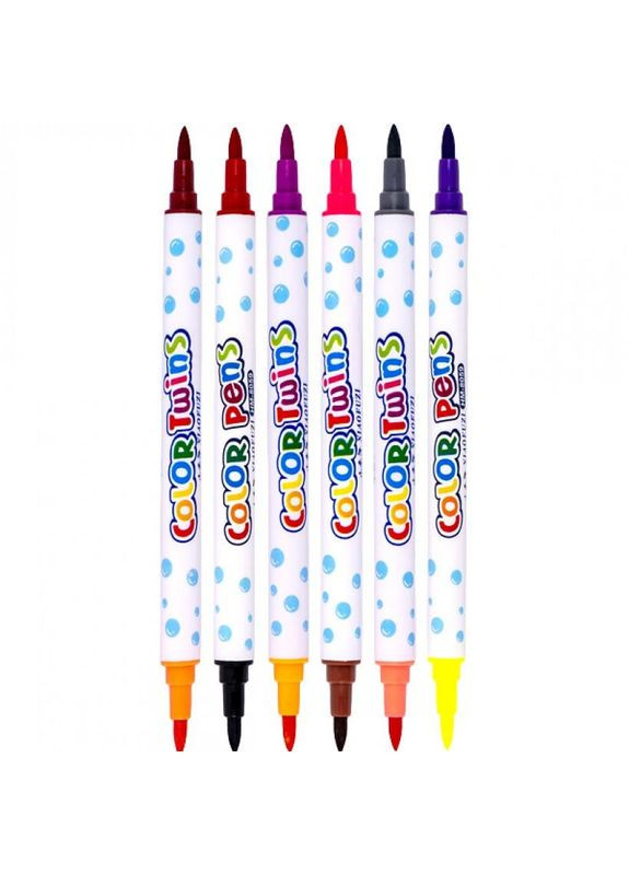 Набор двухцветных фломастеров 9 штук 18 цветов 8059-18 в пластиковом боксе. No Brand (330601041)