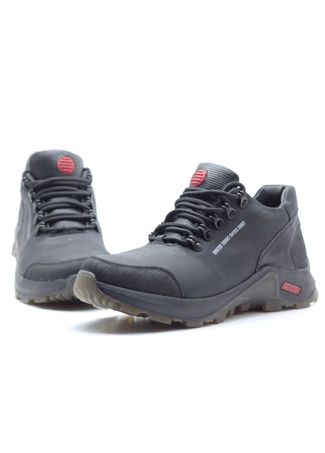 Черные зимние кроссики мужские зимние из натуральной черной кожи до -10 градусов. No Brand 3053