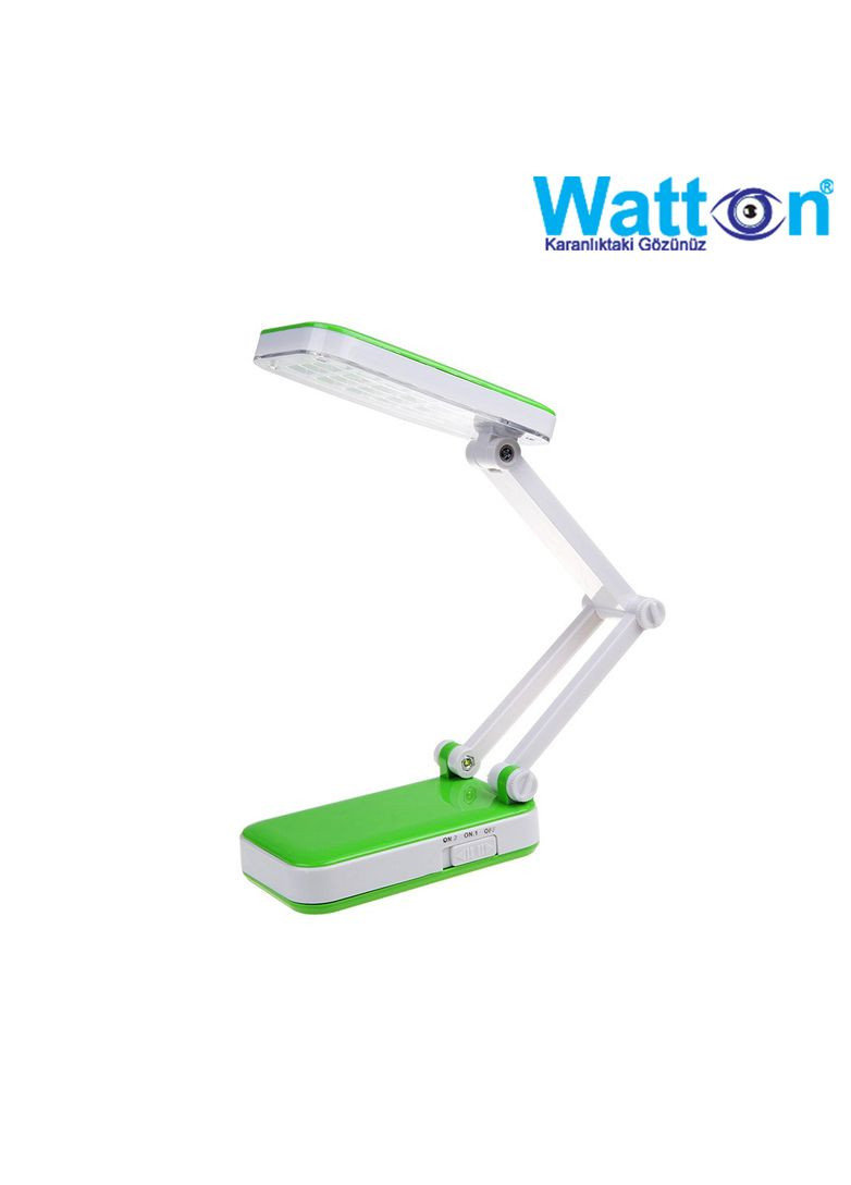 Настольная светодиодная аккумуляторная лампа на гибкой ножке WT-006 Зеленый и лампа на батарейках в подарок! Watton (317590647)
