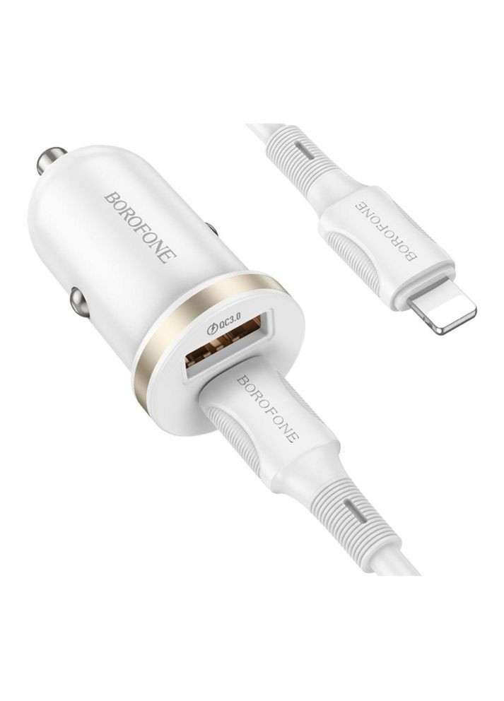 Автомобільний Зарядний Пристрій BZ22 1USB/1USB-C QC/PD30W+Type-C to Lightning Borofone (362914689)