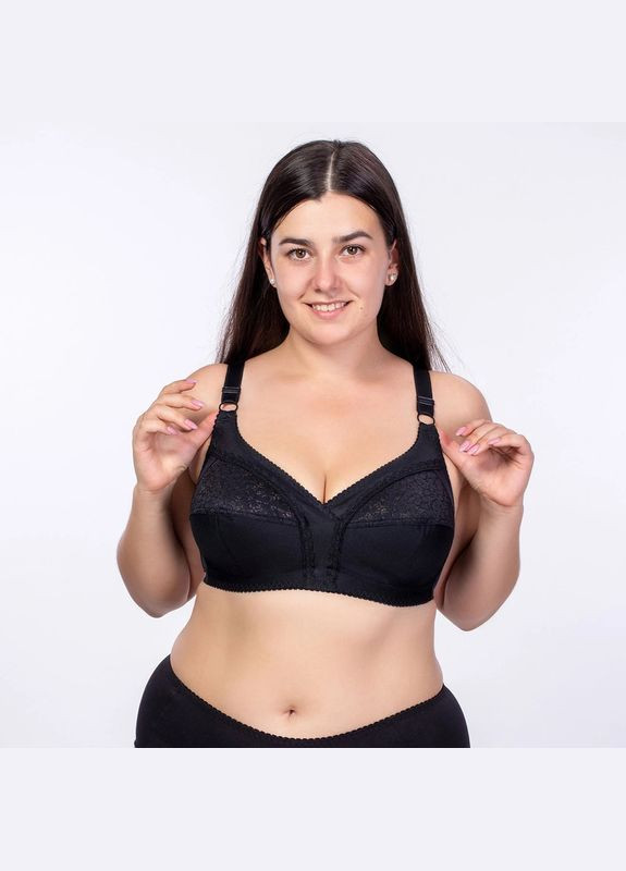 Чорний бюстгальтер без кісточок з м'якою чашкою Elita без кісточок