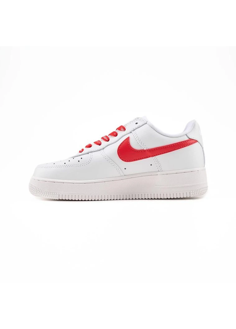 Белые летние кроссовки nike air force 1 x supreme white red найк аир форс 1 No Brand