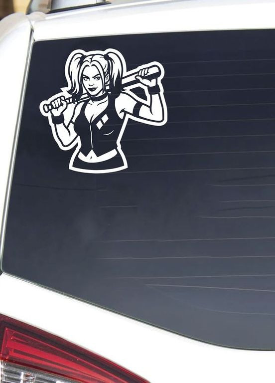 Наклейка на авто машину Харли Квинн Подруга Джокера 30х30 см No Brand (364964169)