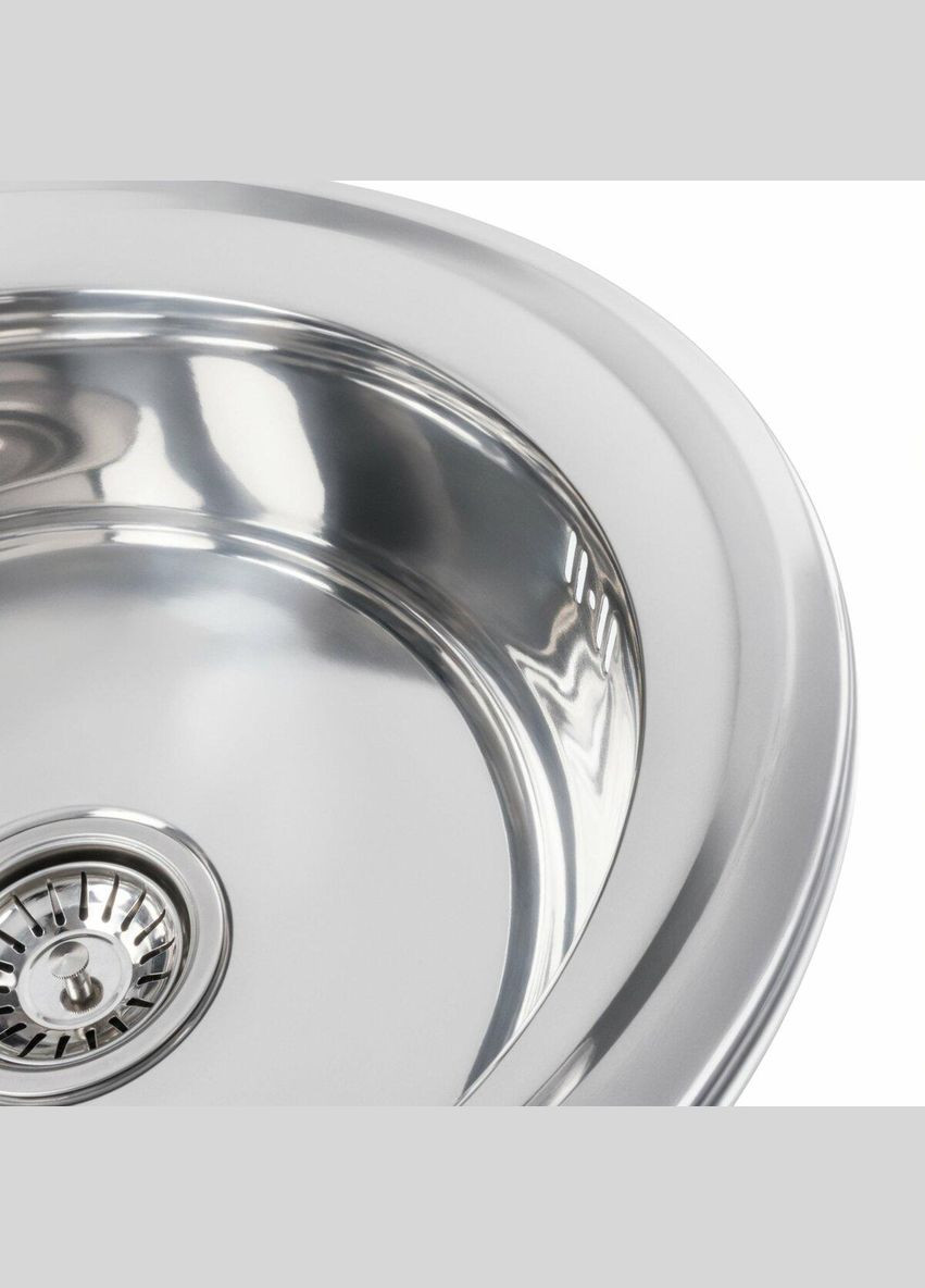 Кухонная мойка из нержавеющей стали ПОЛИРОВКА 490 (0,6/170 мм) Valeso (342071865)