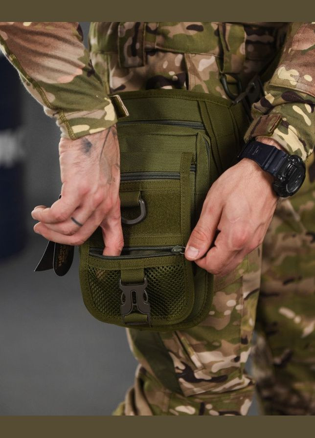 Тактическая сумка на бедро 4л олива No Brand (301039025)