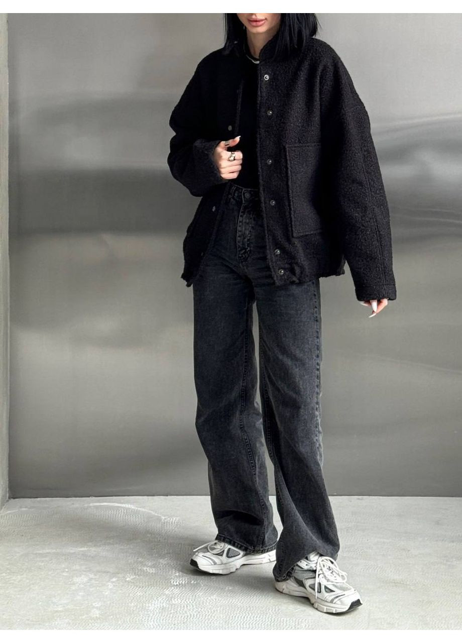 Бомбер женский оверсайз в стиле Zara с барашек(замеры в описании) Vione на кнопках (368708714)