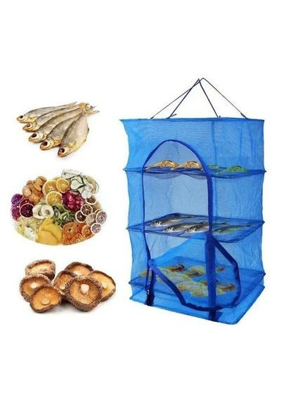 Сітка для сушіння риби,фруктів та овочів триярусна 45х45х64 No Brand (292314817)