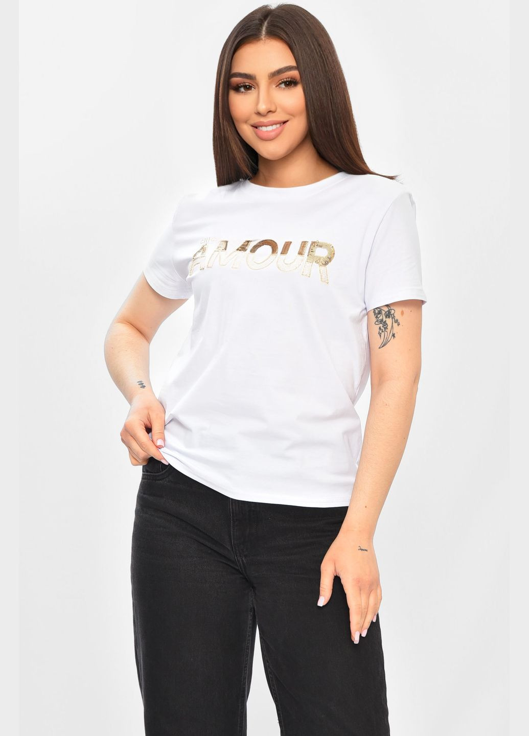 Футболка женская белого цвета Let's Shop - (333799169)