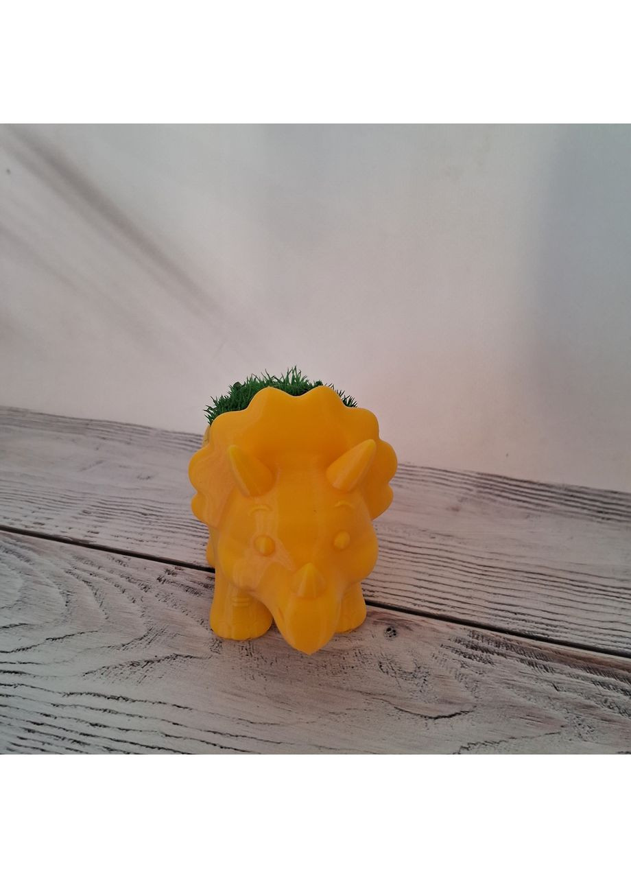 Кашпо “Трицератопс" з стабілізованим мохом 3D друк No Brand (372185976)