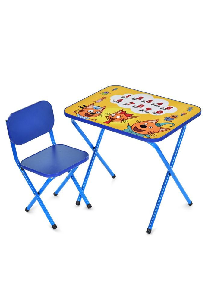 Детский стол складной со стульчиком синий для игр и творчества столик для детей Bambi (368756208)