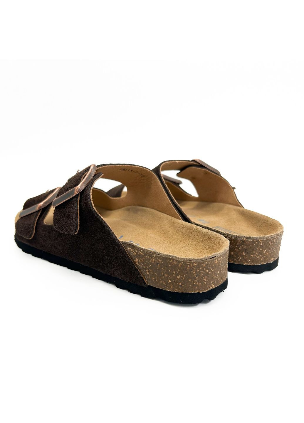 Темно-коричневые шлепанцы (р) замша 0-1-1-am-518-2-19 Arees Meniwa