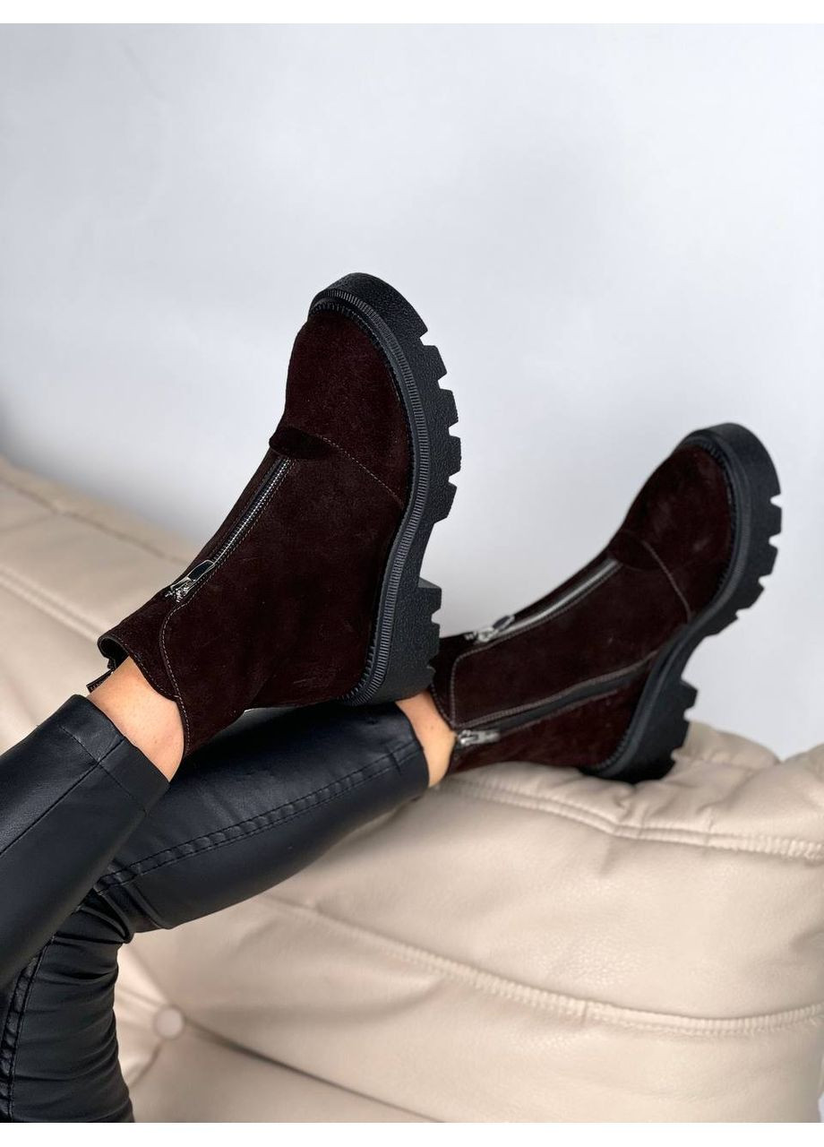 Зимние натуральные женские ботинки No Brand из натуральной замши