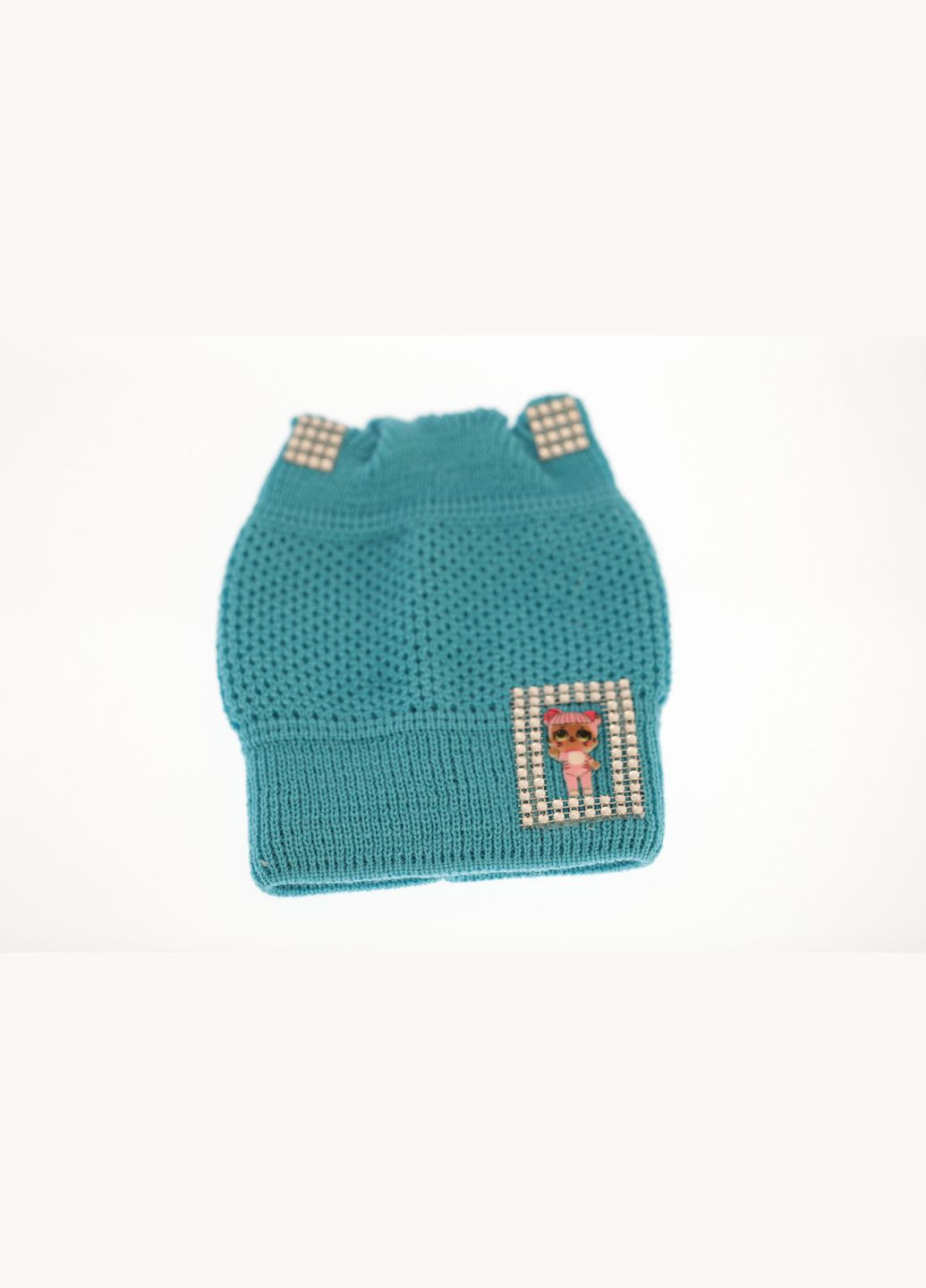 Шапка для девочки вязаная бирюзовая ЛОЛ 12м+ (34617) BABYKROHA (323470005)