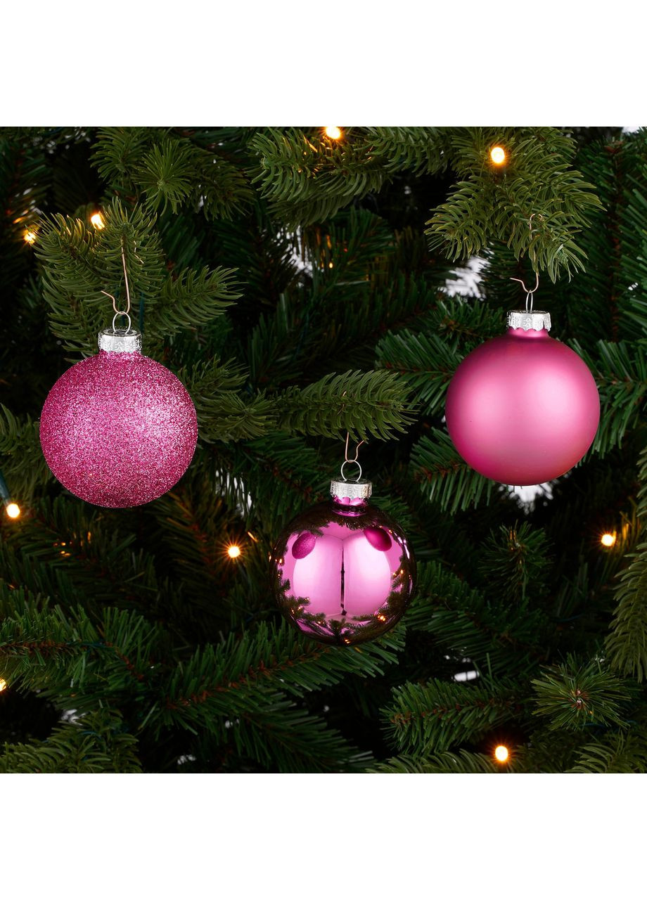 Ялинкові скляні кульки House of Seasons комплект 26 шт фуксія для новорічної ялинки іграшки для декору ProDobro (367264739)