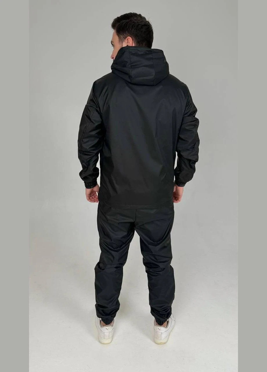 Спортивний костюм з плащівки колір чорний No Brand (375477344)