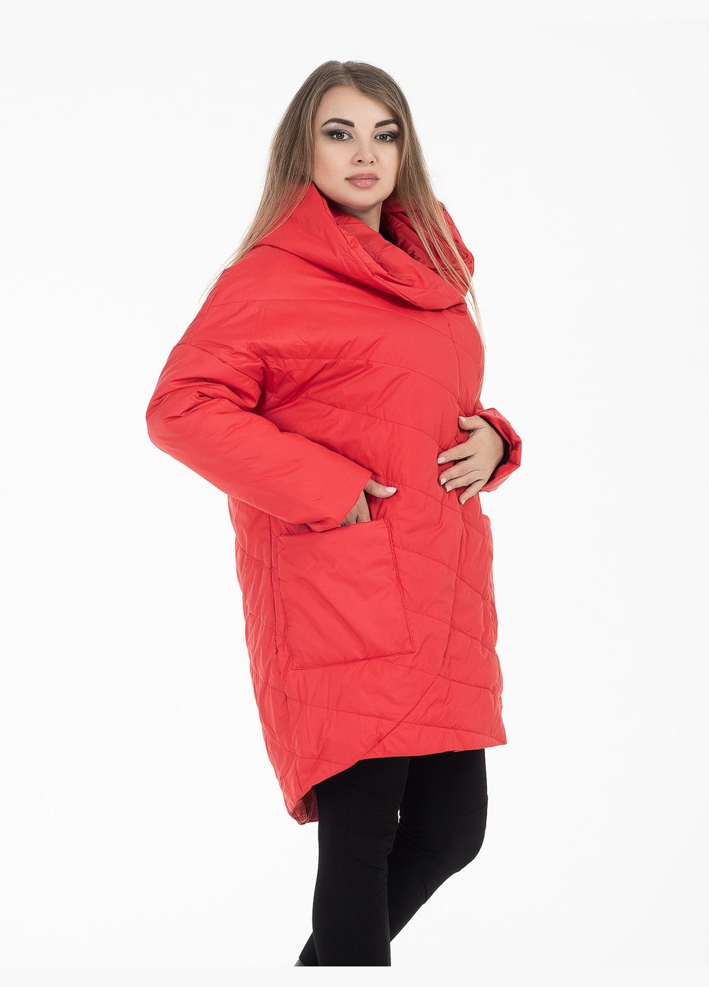 Красная демисезонная демисезонная куртка средней длины Welltre