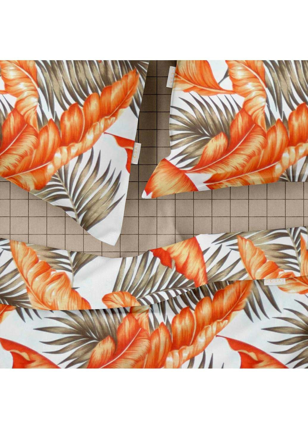 Євро постіль з простирадлом на гумці ORANGE PALMS CS2 200х220 см Cosas (307474358)