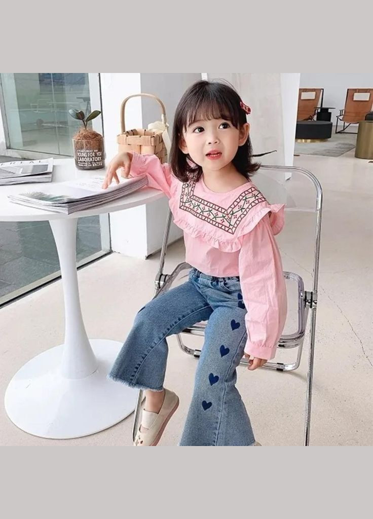 Дитячі джинси для дівчинки No name 120-150 см No Brand (331905495)