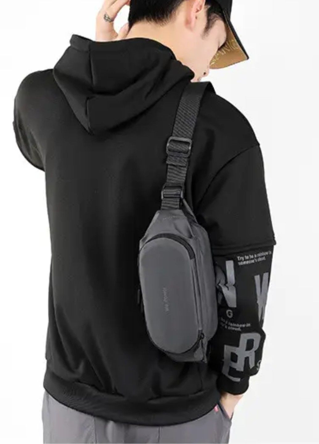 Современная мужская многофункциональная сумка Dark Gray Theme No Brand (283608409)