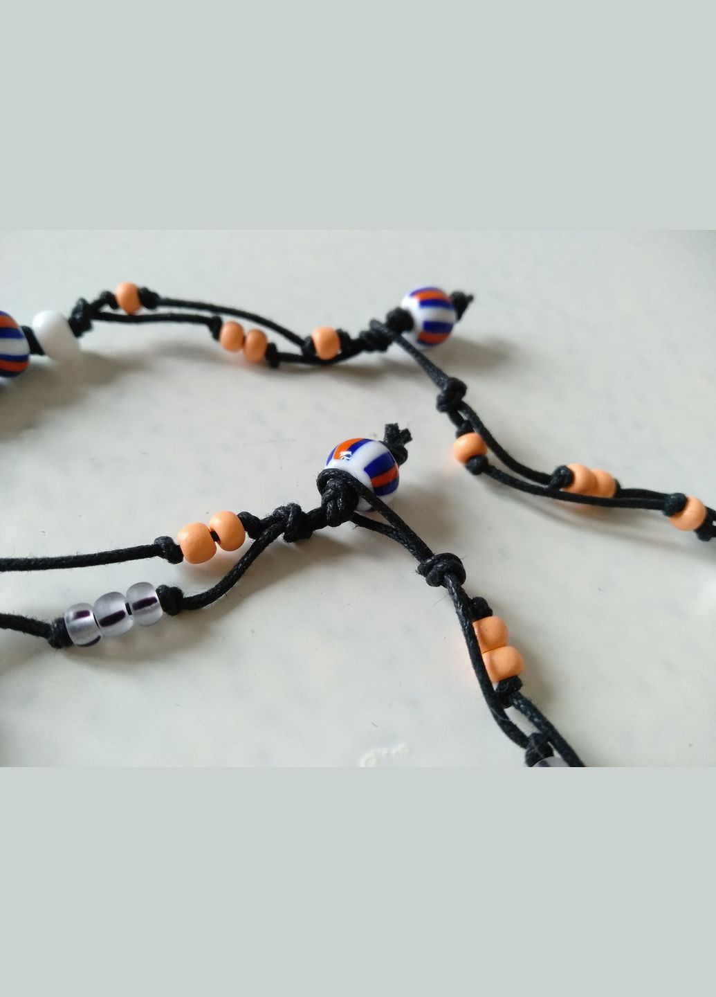 Комплект: керамічні браслет і намисто ручної роботи з чеським скляним бісером №4 Коти&Ангели (302316660)