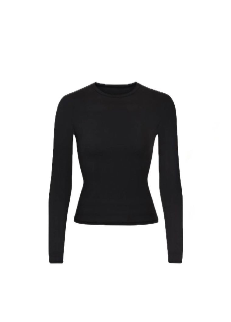 Базовый черный лонгслив в размере 42-46 из вискозы No Brand (330752730)