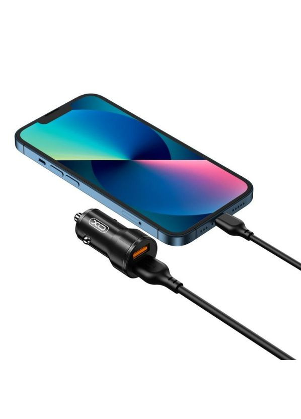Автомобильное зарядное устройство (адаптер) 2в1 CC48 2USB/2.4A + Lightning black XO (333827770)