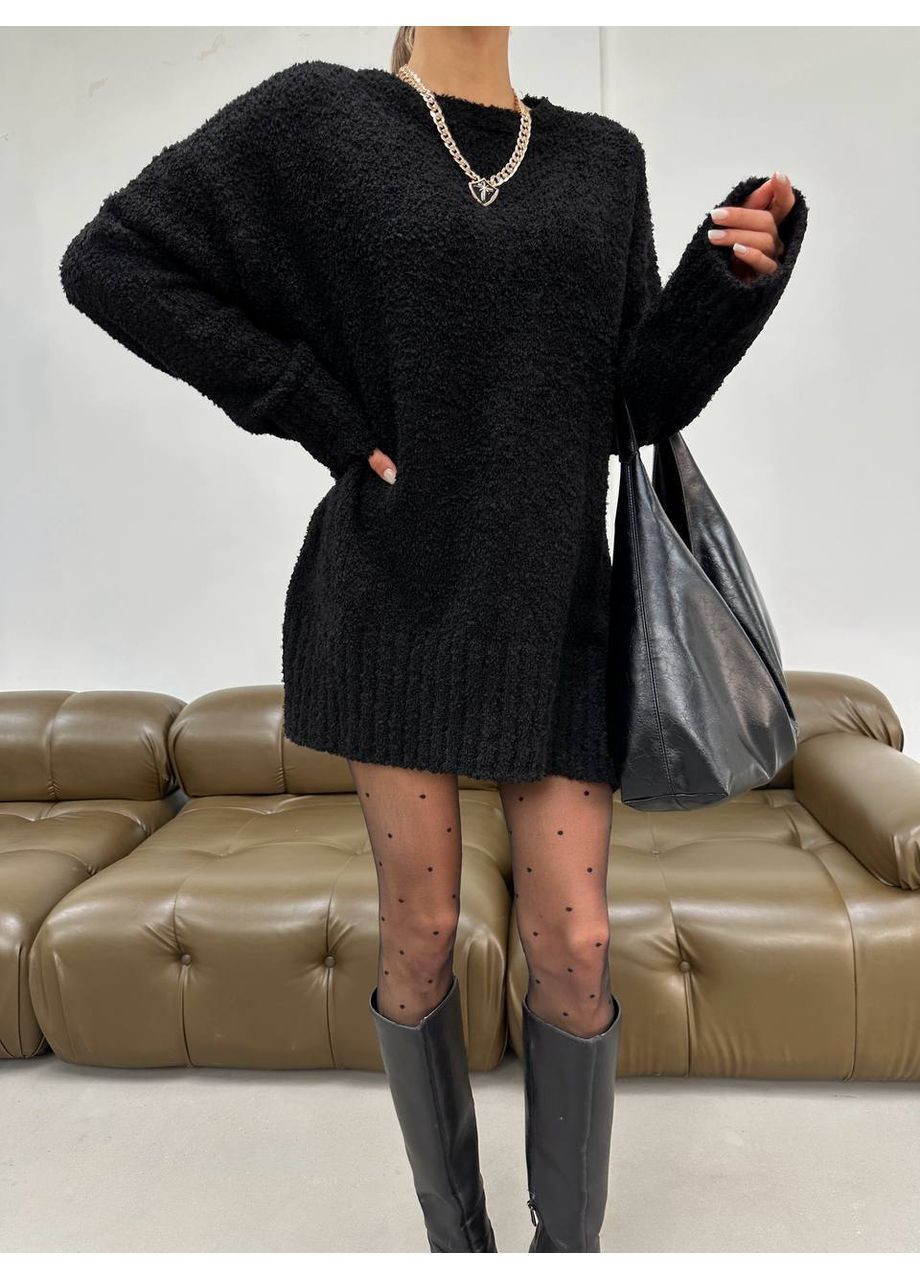 Черный демисезонный свитер женский Гермес