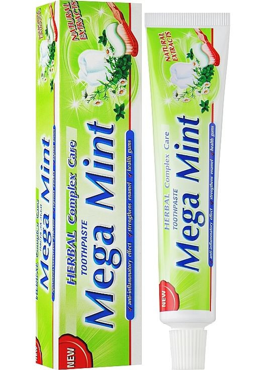 Зубна паста Mega Mint Herbal Natural Extracts 50ml (1154995-31624154) STS Cosmetics (368630228)