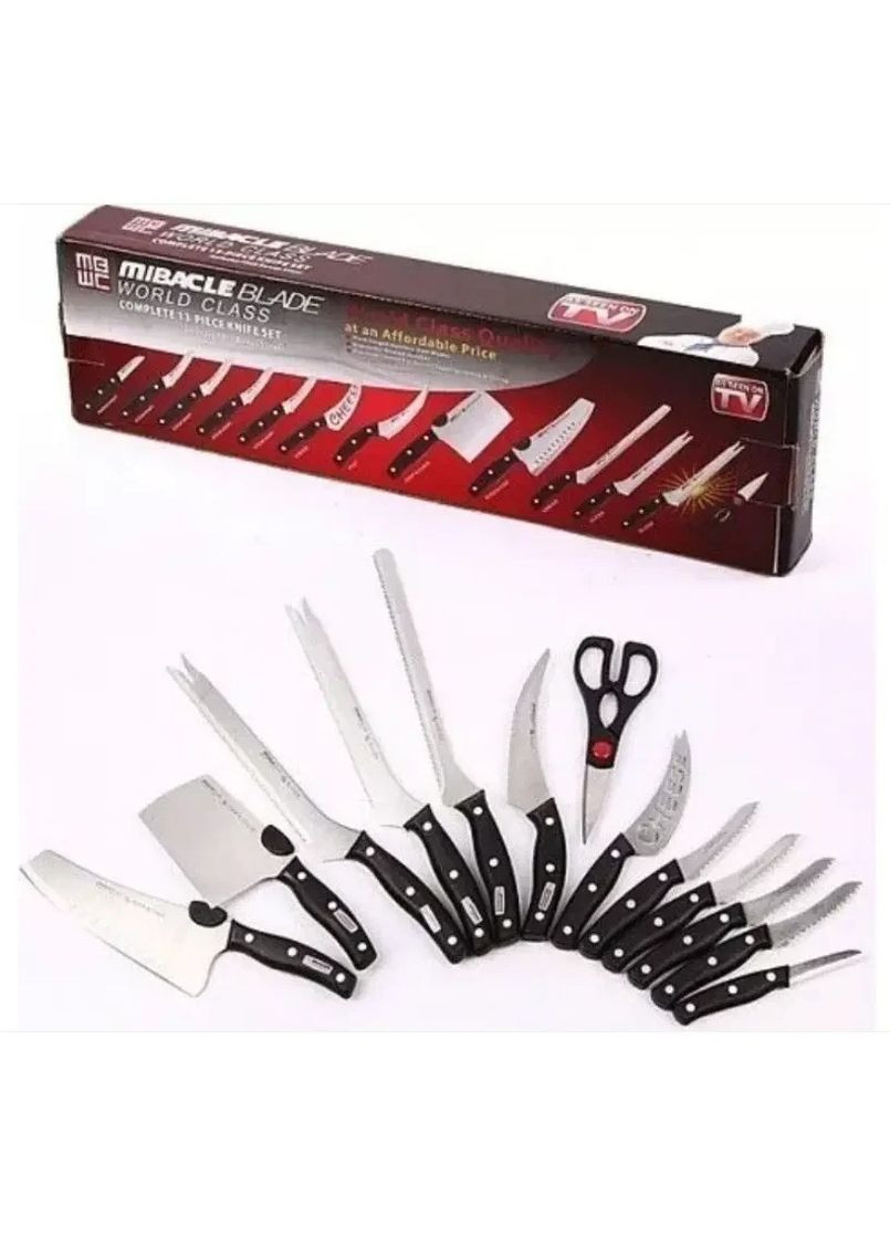 Набор профессиональных кухонных ножей Miracle Blade 13 в 1 No Brand комбинированные,