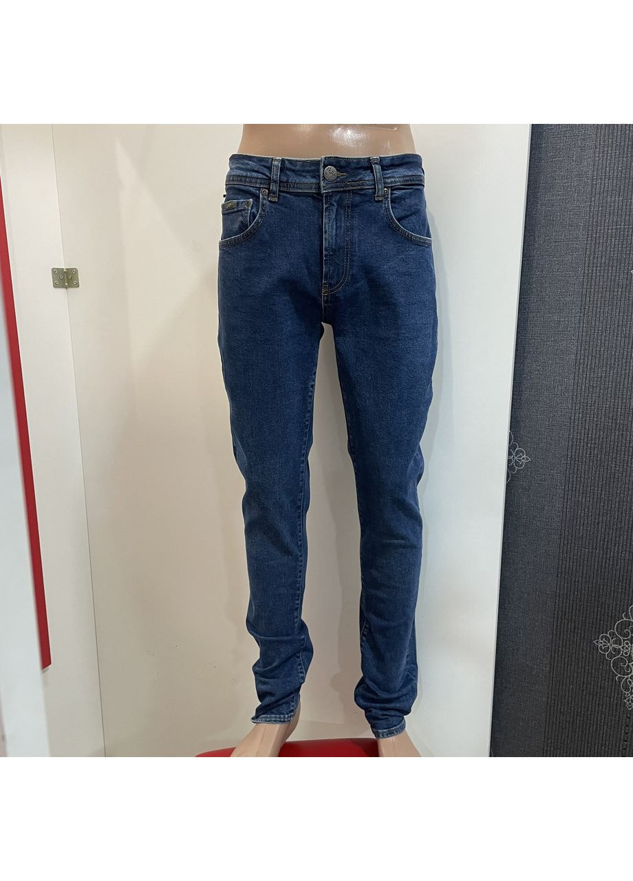 Джинси чоловічі завужені стрейч щільні сині Lee (350349659)