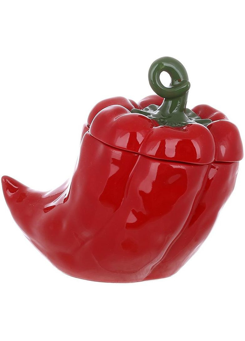 Банка керамічна Pepper 1000мл для сипучих продуктів червоний перець ємність для зберігання BonaDi (368986885)