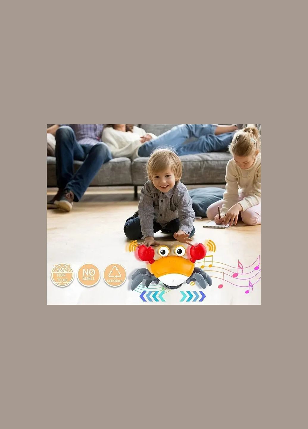 Дитяча інтерактивна іграшка Краб, що танцює, зі звуковими та світловими ефектами Digital (357346740)