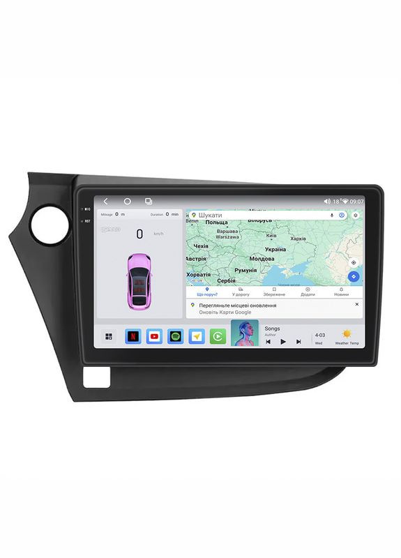 Штатна магнітола для Honda Insight II 2009-2011 екран 9" 4/64 QLED CarPlay 4G Wi-Fi GPS 360 Prime 1 шт. Lesko (336206123)