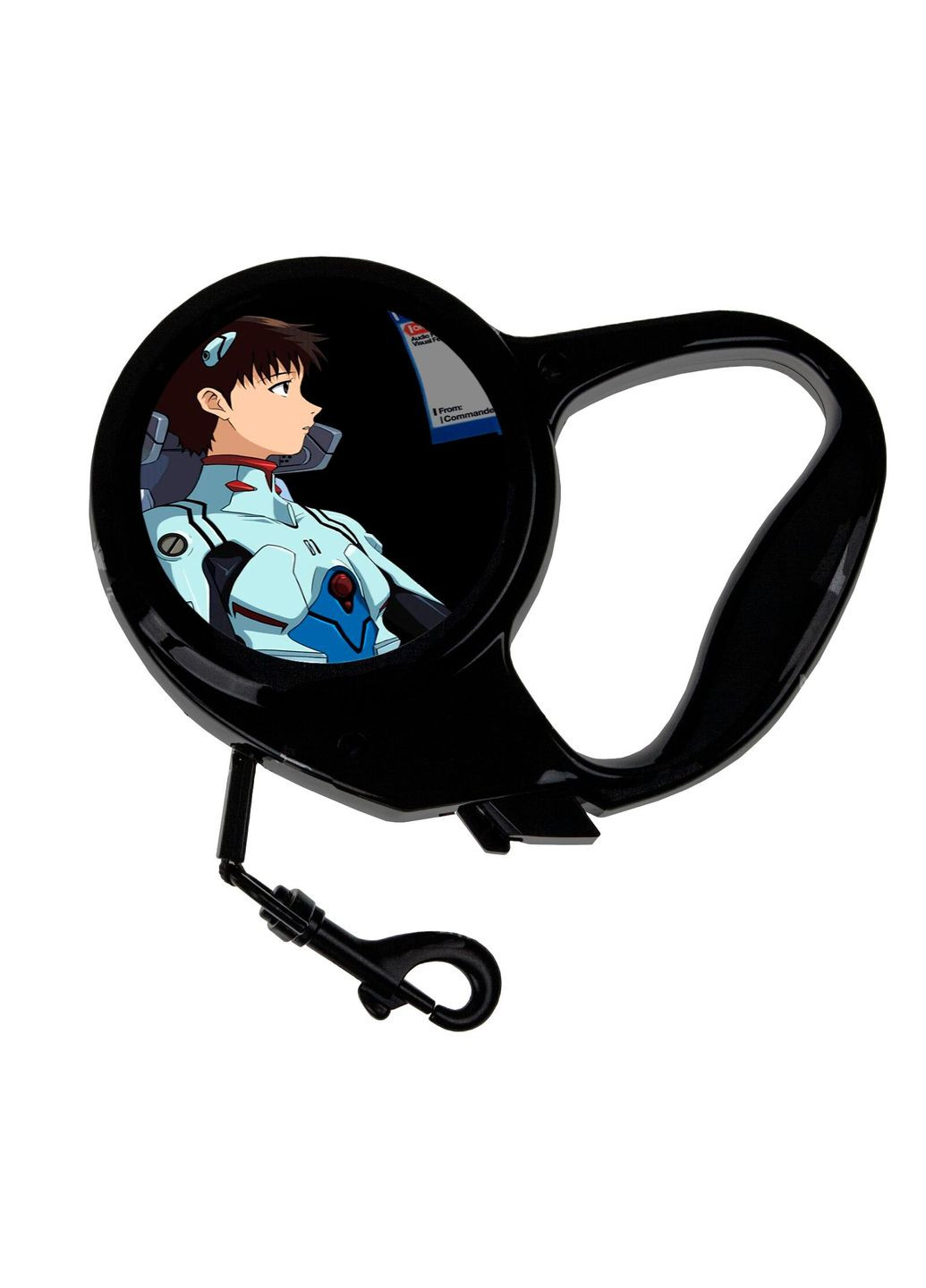 Повідець-рулетка для тварин із принтом Аніме Євангіліон #0014 3 м чорний No Brand (309159181)