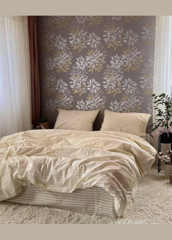 Постільна білизна Євро 200х220 наволочка 70х70 2шт Беж (П4К-Post-ukr-0029-03-01) No Brand (348095241)