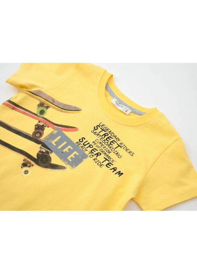 Комбінований літній набір дитячого одягу зі скейтом (13487-110b-yellow) Breeze