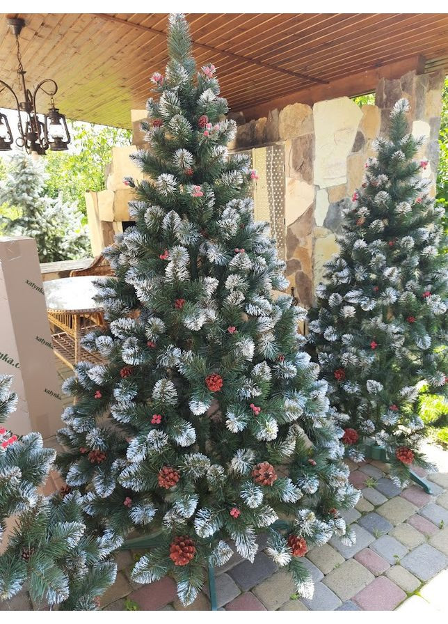 Елка искусственная SGX Кармен с шишками и калиной 2.50м. Зеленая Yalynkar (366964540)