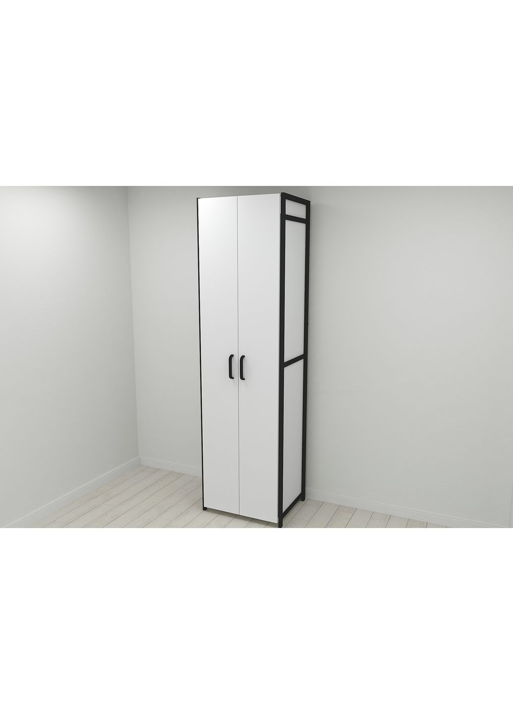 Шафа Гардероб Уні секція 7 серії Конект 220x60x50см Чорний метал ДСП 16 мм (FRD-104559) Ferrum-decor (362267706)