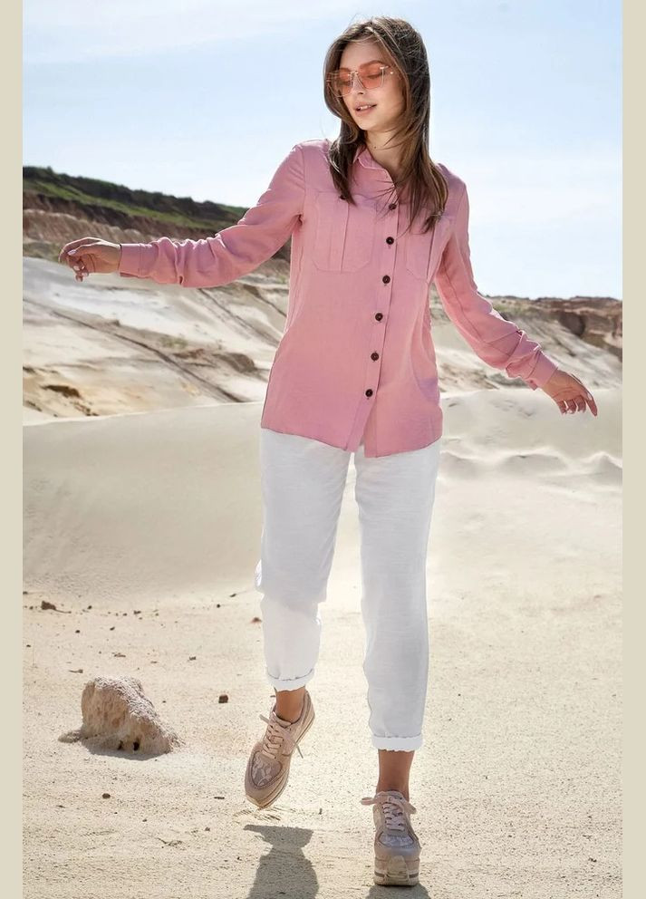 Розовая повседневный рубашка Seventeen с длинным рукавом