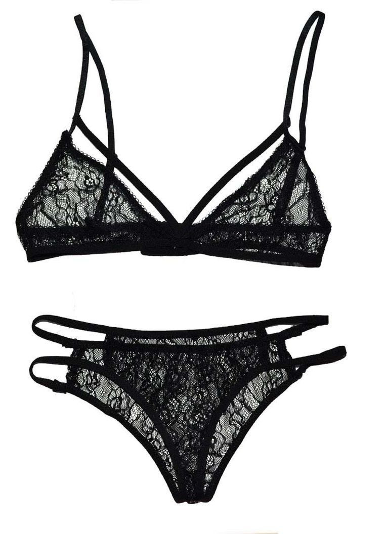 Черный демисезонный сексуальный соблазнительный эротический комплект – эротическое бельё NDS