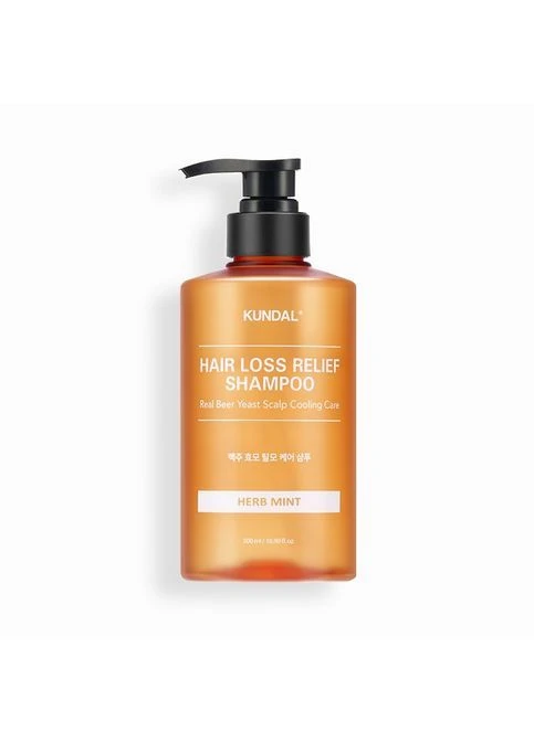 Оздоровлюючий пивний шампунь Beer Yeast Hair Loss Relief Shampoo Herb Mint 500 мл Kundal (387619658)