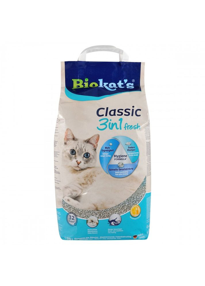 Наповнювач Biokats для котячого туалету Classic Fresh 3in1 Cotton Blossom бентонітовий 10 кг Biokat's (362701541)