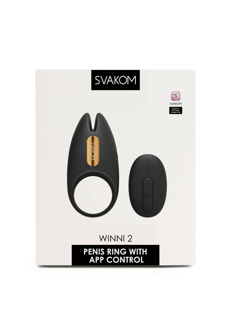 Эрекционное виброкольцо Winni 2, управление со смартфона, пульт ДУ. Svakom (371391205)