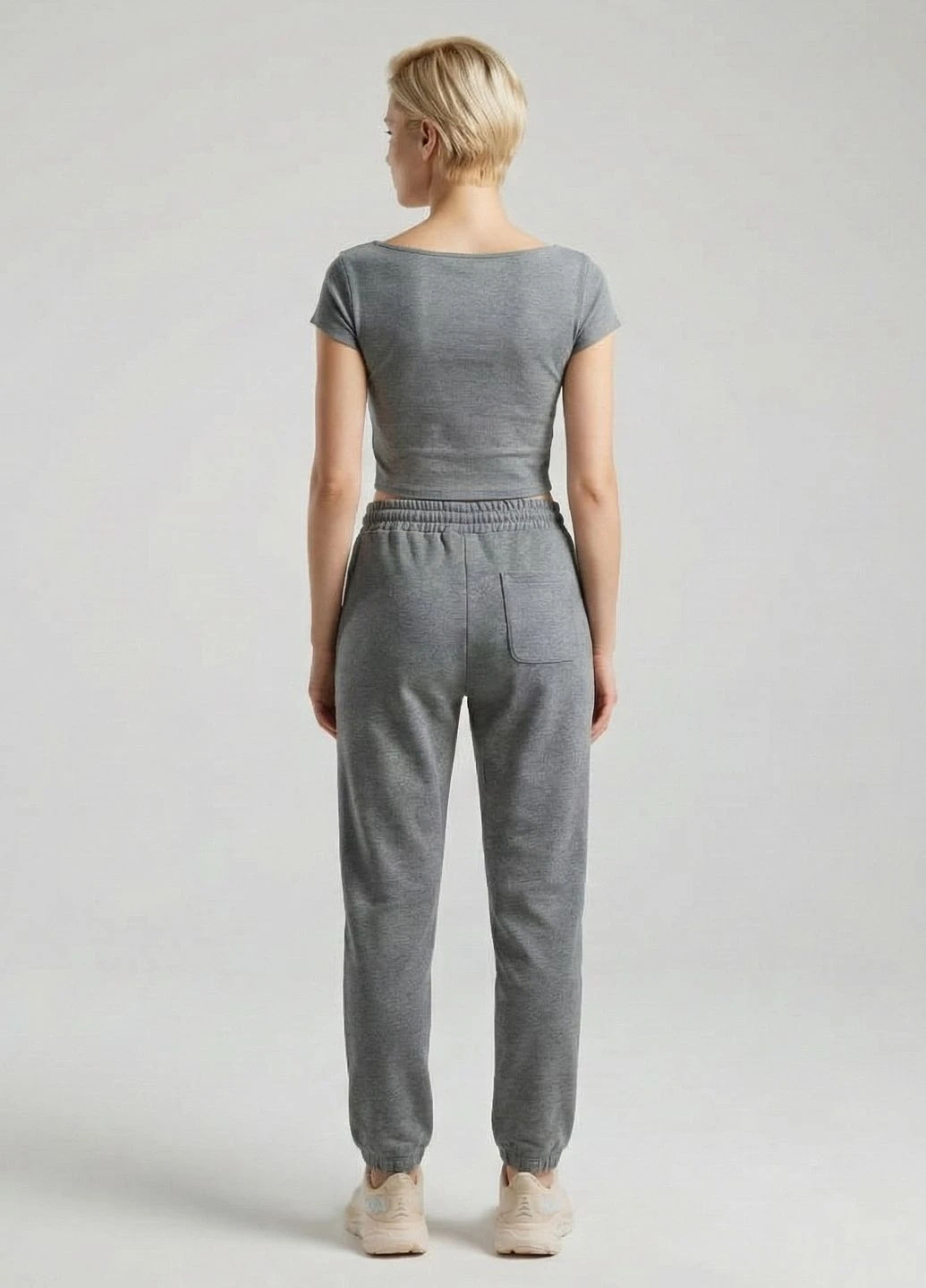 Женские спортивные трикотажные брюки JK 52 Серый Loesbucci (377255299)