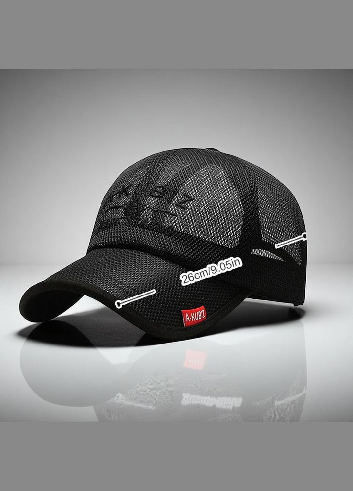 Бейсболка чоловіча чорна сітчаста кепка — дихаюча легка кепка для спорту та відпочинку 56-60см No Brand (338379220)