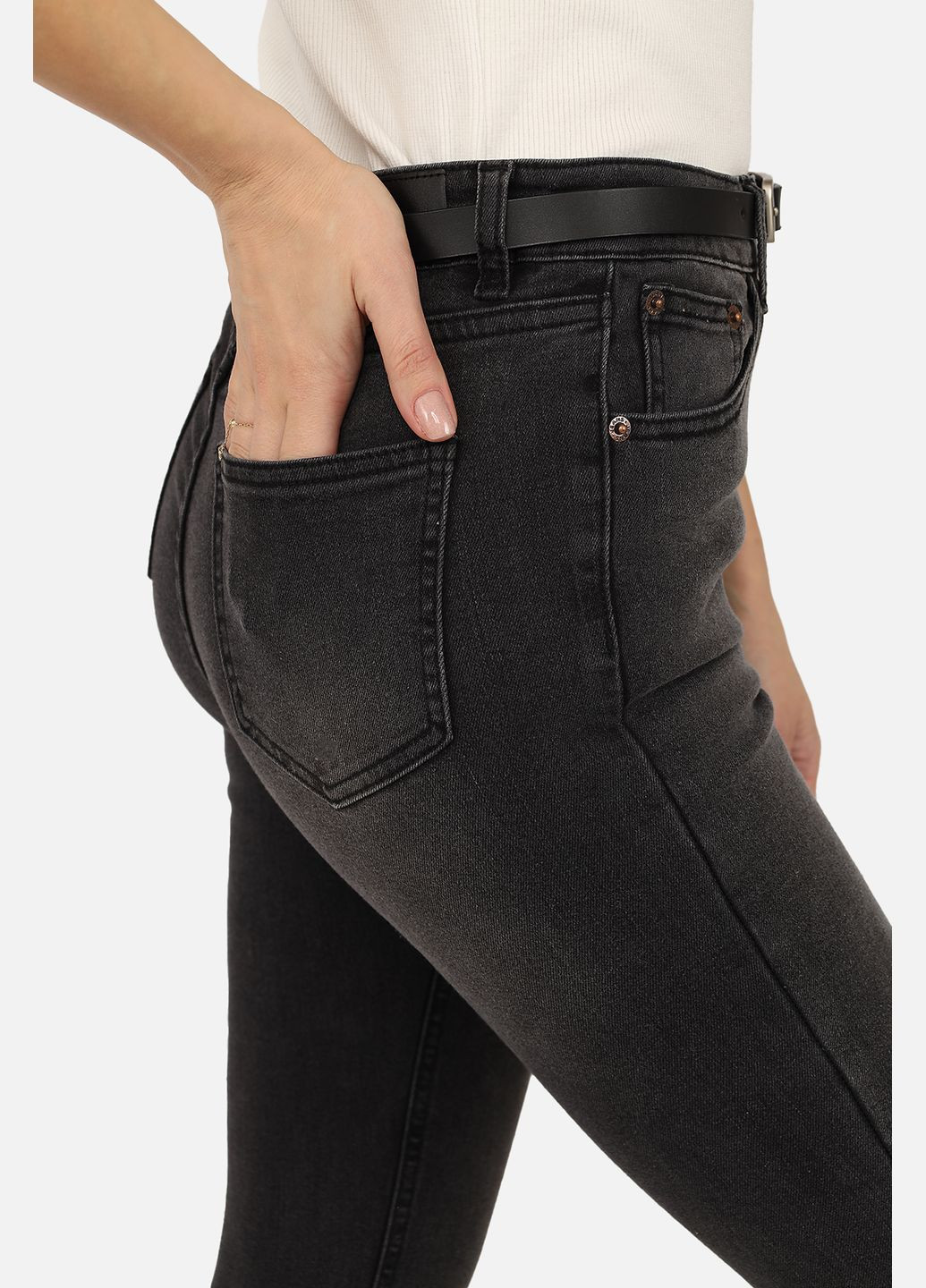 Джинси slim жіночі колір темно-сірий ЦБ-00266056 Yuki - (322763962)