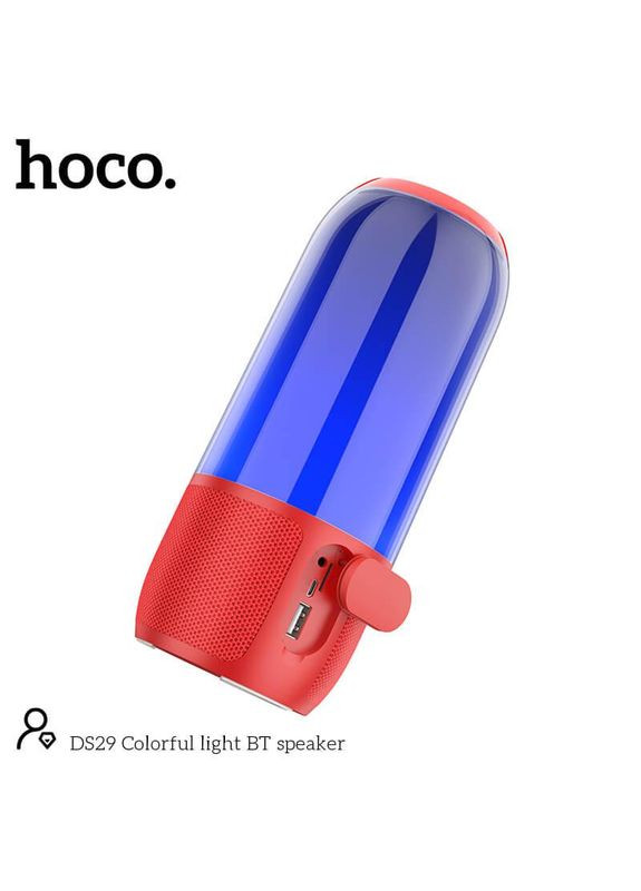 Акустика Colorful light BT speaker DS29 бездротова колонка червона Hoco (280877056)