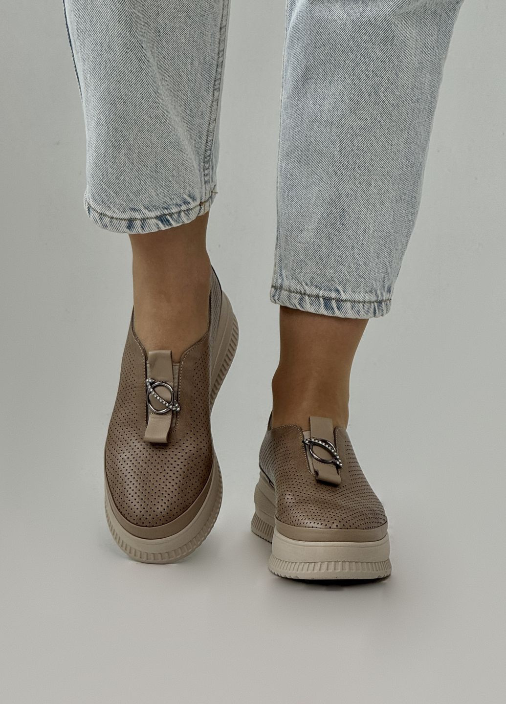 Sherlock Soon Сліпони жіночі шкіряні на платформі сліпери кавовий з натуральна шкіра, туреччина — демісезон (339113963)