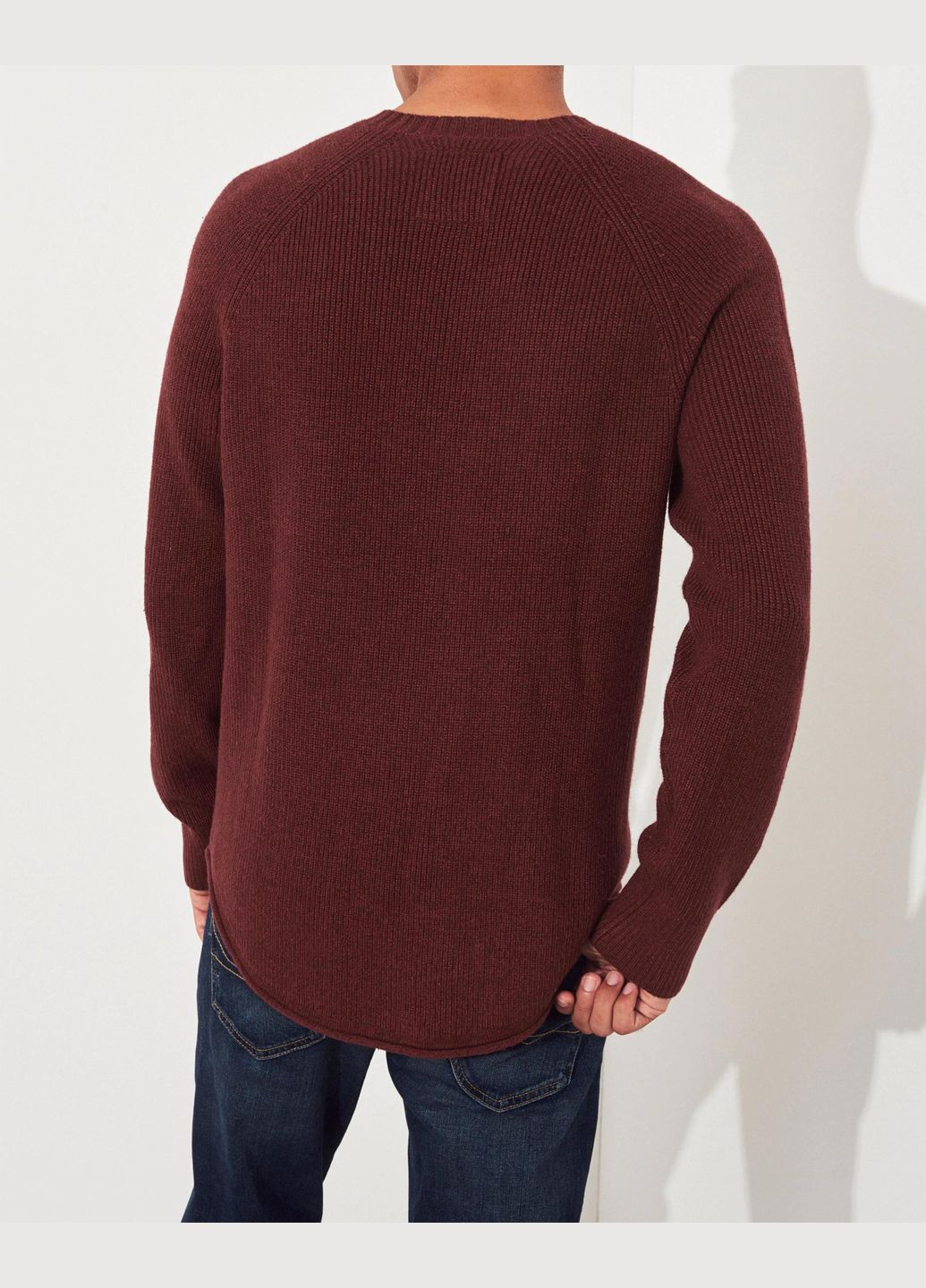 Бордовий демісезонний светр чоловічий - светр hc6768m Hollister