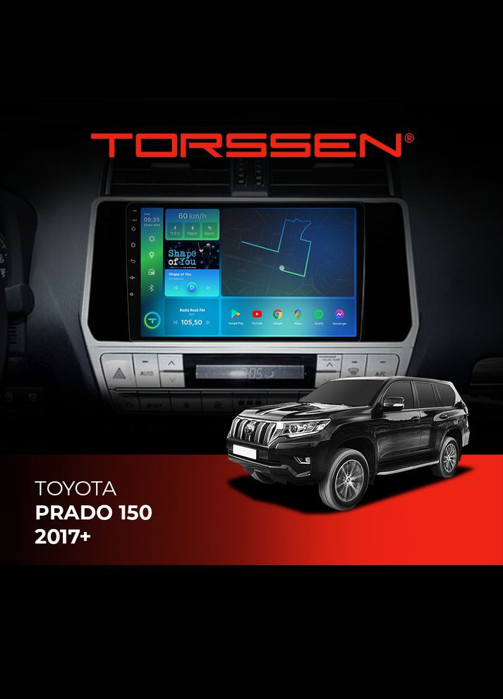 Штатная магнитола Toyota Prado 150 2017+ F108256 4G Carplay Torssen (307087793)